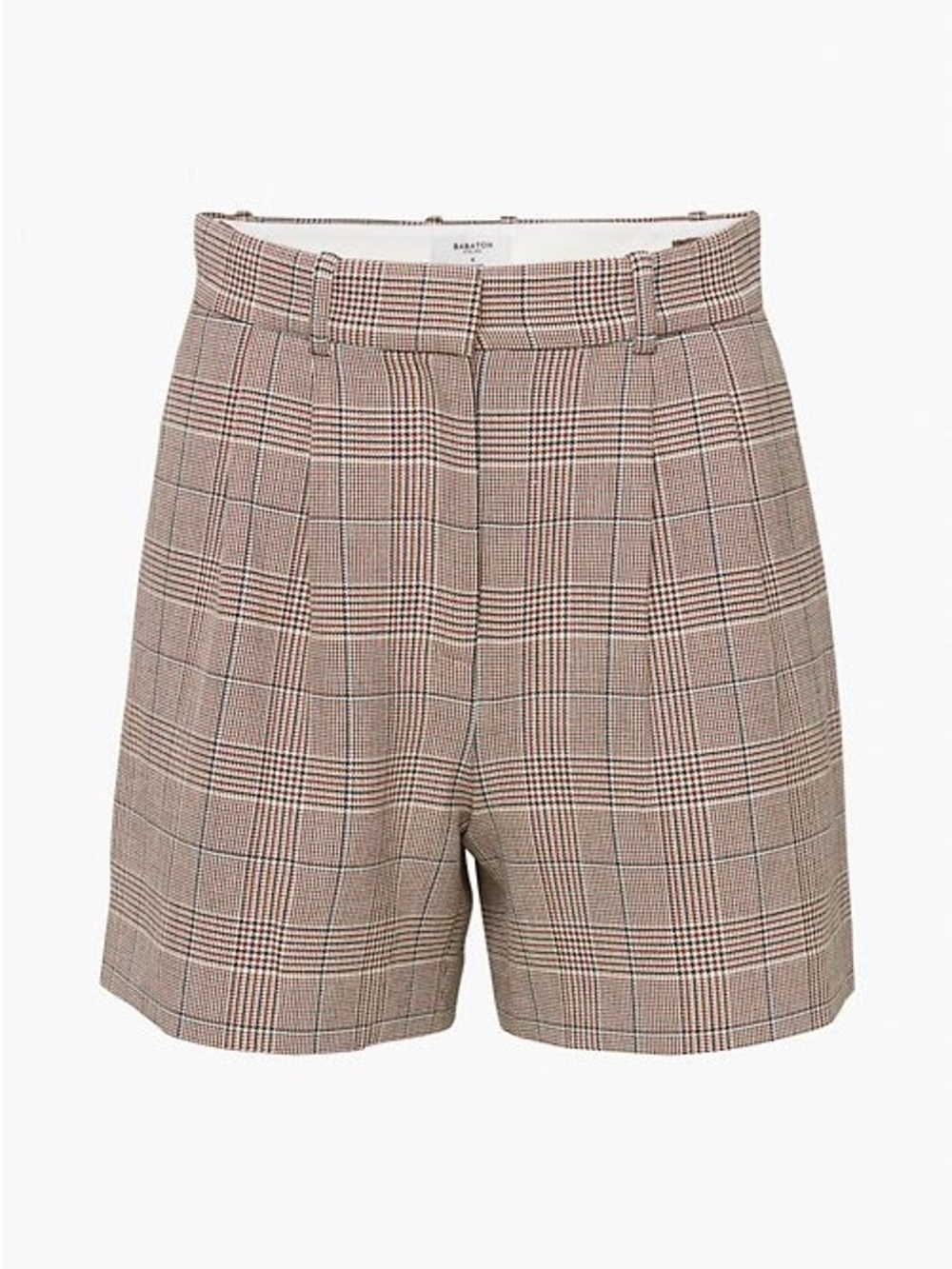 Babaton Plaid High-Rise Tailored Shorts